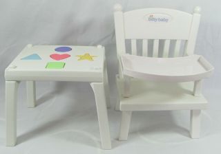 American Girl Bitty Baby High Chair & Activity Table Complete W/ Shapes