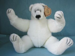 Artist Denise Purrington Heartfelt Collectables 14 " Jointed Polar Bear Sylvester