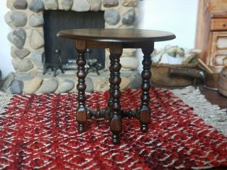 Dollhouse Miniature Artisan Ivan Lawson End Or Lamp Table Signed 1:12