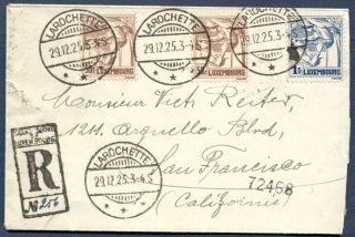 Luxembourg: 1925 Registered Cover W/sc B14 To Consulate In San Francisco