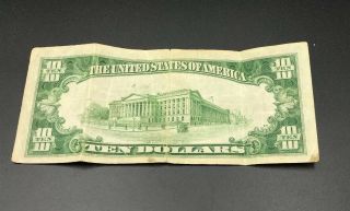 1934 - A Ten Dollar $10 Silver Certificate - Yellow Seal North Africa 3