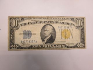 1934 - A Us $10 Silver Certificate North Africa Note
