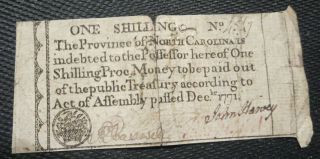 North Carolina Nc Colonial December 1771 1 Shilling