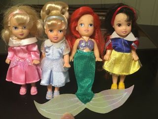 Set Of 4 Jakks Pacific Disney Princesses 2001 Snow Ariel Cinderella Beauty First