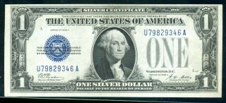 1928 A $1.  00 Silver Certificate Funny Back Blue Seal Note One Dollar Bill