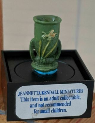 Dollhouse Miniature 1:12 Scale Green Vase By Jeannetta Kendall Miniatures