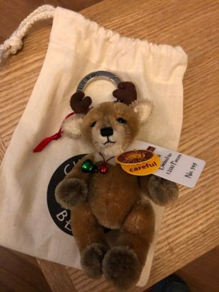 Charlie Bears Rudi The Reindeer Mohair Limited Edition Keyring/hanging Ornament