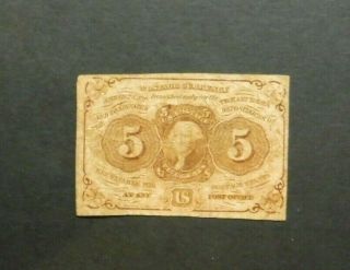 Five Cents U.  S.  Postage Currency,  Fractional Banknote