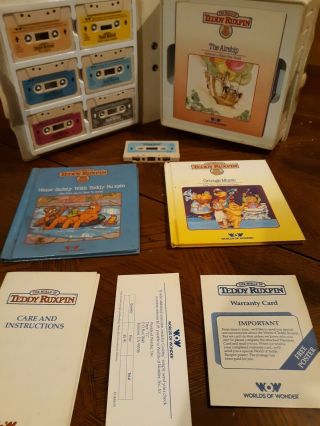Teddy Ruxpin 1985 Book N Tape Along Case 6 Books And 6 Audio Cassettes,