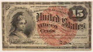 1863 United States Fractional Currency Bank Note 15 Fifteen Cents 2