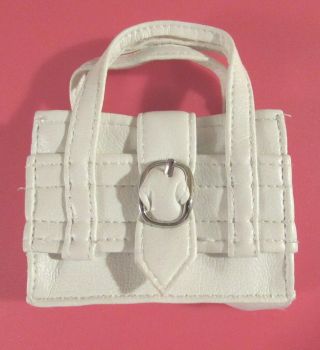 White " Leather " Doll Purse Only Fits: Alex/tyler/violet/gene/scarlett/diana/lucy