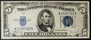 Series Of 1934 C $5 Silver Certificate,  Star Note Fr.  1653