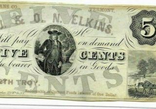 5 Cent " Vermont " (large Size) 1800 