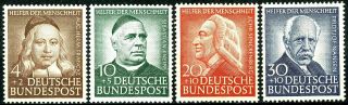 Germany 1953 Portrait Semi - Postals Complete Mnh Set Scott 