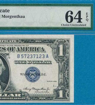 $1.  00 1935 Fr.  1607 Silver Certificate Pmg Choice 64epq