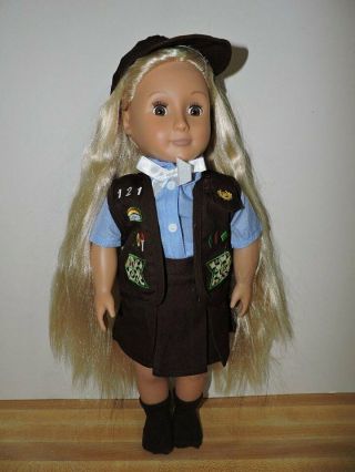 Battat Our Generation 18 Inch Doll.  Growing Hair Doll.  Girl Scout Doll