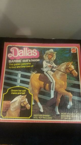 1980 Mattel Barbie Doll Dallas Horse Golden Palomino Not Complete