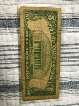 1929 $5 Chatham Phenix National Bank York,  NY 2