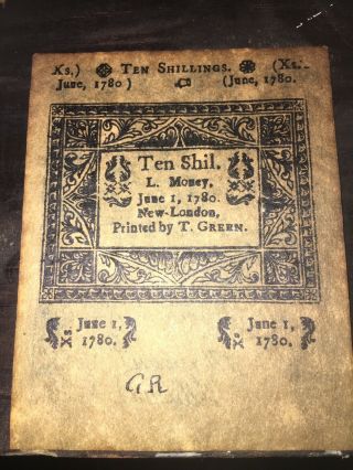 Ten Shillings Obsolete Money 1780 London Printed By T.  Green