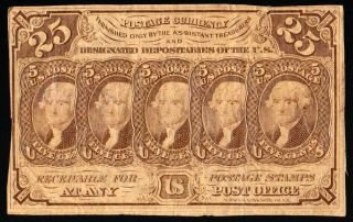 25 Cent Postage/fractional Currency 1862/63 1st Issue Fr 1281