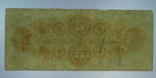 $5 Farmers Exchange Bank of Charleston South Carolina Obsolete Currency CU075/UH 2