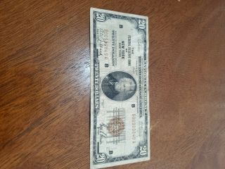1929 $20 Federal Reserve Bank Note.  York,  Ny Circulated.  Brown Seal