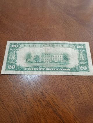 1929 $20 Federal Reserve Bank Note.  York,  NY Circulated.  BROWN SEAL 2