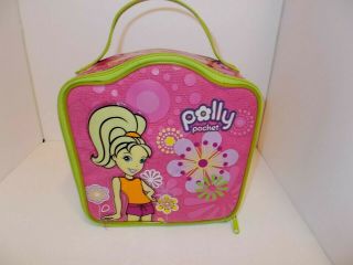 Polly Pocket Zippered Carry Case Storage Bag Organizer Vinyl Pink & Green