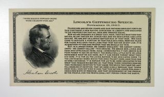 Western Bank Note Co Ad Card Lincoln 