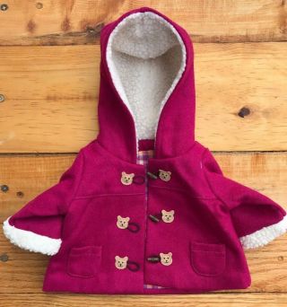 American Girl Bitty Baby Toggle Coat Purple Berry Harvest Bear Winter Coat