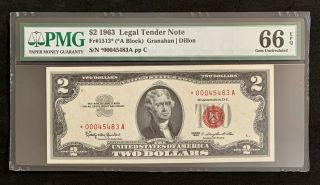 Nqc Fr.  1513 (a Block) $2 1963 Legal Tender Note