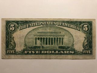 SERIES 1928 $5 DOLLAR FEDERAL RESERVE NOTE PHILA 