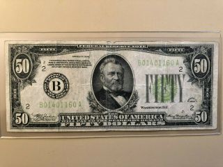 1934 Plain Series Federal Reserve Note $50 Fifty Dollars York