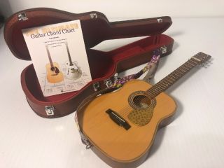 American Girl Doll Acoustic Guitar With Shoulder Strap And Case 12 " Chord Chart