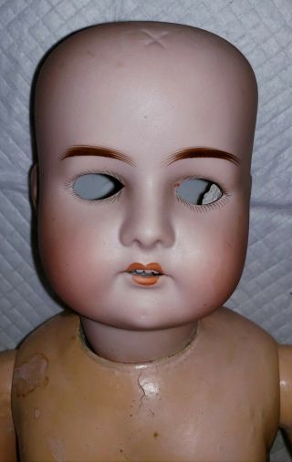 Antique German Cuno & Otto Dressel 23 Inch Composition Body Bisque Head Doll