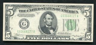 1934 - A $5 Five Dollars Frn Federal Reserve Note Chicago,  Il Gem Uncirculated