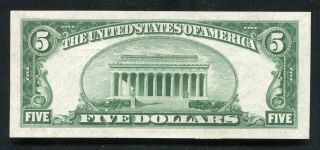 1934 - A $5 FIVE DOLLARS FRN FEDERAL RESERVE NOTE CHICAGO,  IL GEM UNCIRCULATED 2