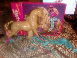 Vintage 1989 Mattel Western Fun Barbie Sun Runner Horse 9961