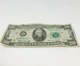 1974 (l) $20 Twenty Dollar Bill Federal Reserve Note San Francisco Old Currency