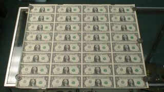 Uncut Sheet Thirty Two 1995 Federal Res Notes 32 Cu $1 Bills Buy It Now