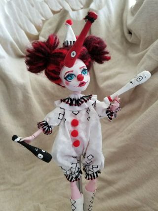 Laurel Sweet Clown Art Doll Monster High Custom Repaint Ooak Draculaura Ejw