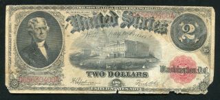 Fr.  60 1917 $2 Two Dollars Red Seal Legal Tender United States Note (d)