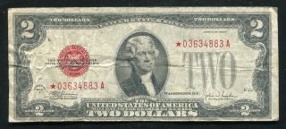 Fr.  1507 1928 - F $2 Star Red Seal Legal Tender United States Note Very Fine