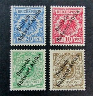 Nystamps German South West Africa Stamp 1 - 4 Og H $45
