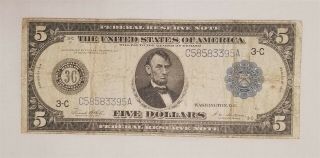 West Point Coins 1914 Large $5 Federal Reserve Note 2