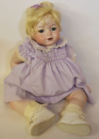 20 " Martha Rogers Porcelain Baby Girl Doll Handcrafted Glass Eyes Bisque Head