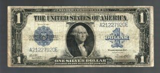 $1 1923 Blue Seal One Dollar Usa Silver Certificate Note Large Bill Currency
