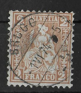 Switzerland 1867 - 1881 2 C Pale Red Brown Michel 29b Cv €240