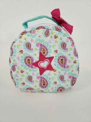 Bitty Baby Paisley Travel Case Diaper Bag Accessory Aqua Pink Star