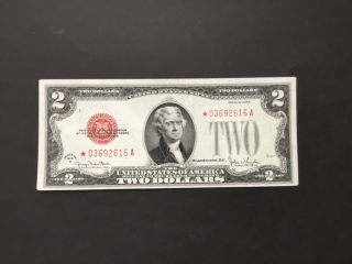 Us 1928 G $2 Dollar Star Note.